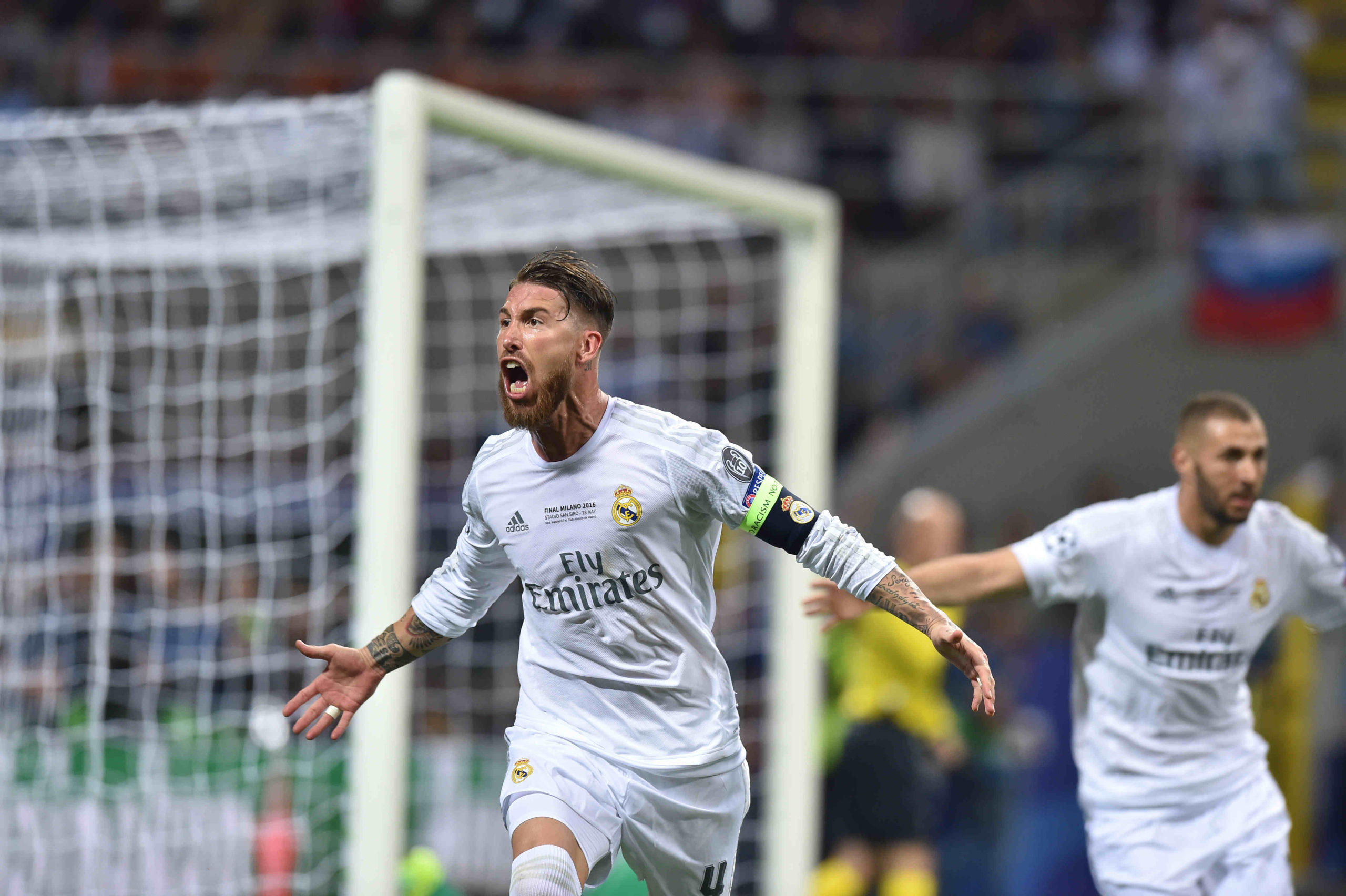 Milan, 28th May 2016. UEFA Champion’s League Final in Milan. Atletico de Madrid - Real Madrid. Sergio Ramos